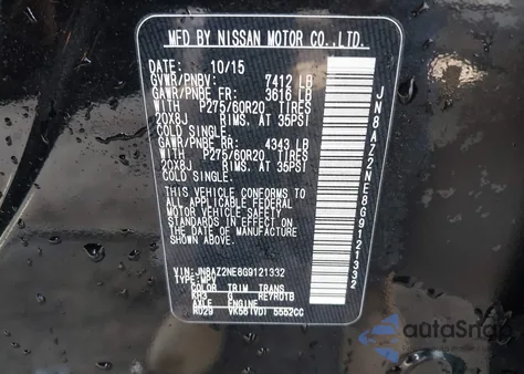 2016 Infiniti Qx80 Limited from USA, damaged, VIN JN8AZ2NE8G9121332